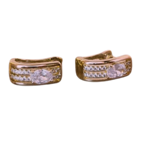 Arete Doblado con Brillos