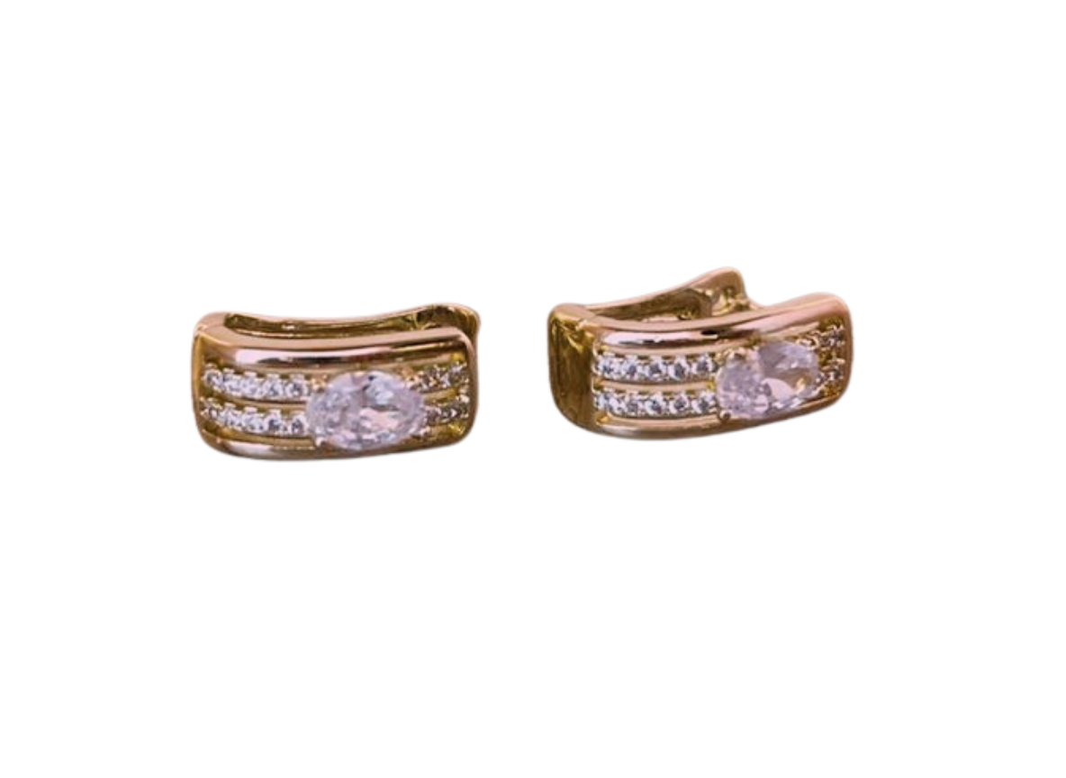Arete Doblado con Brillos
