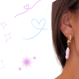 Arete Perla Alargada