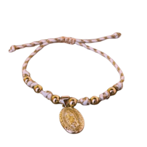 Pulsera de Hilo con Dije de la Virgen