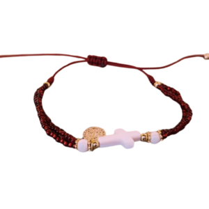 Pulsera de hilo con cruz
