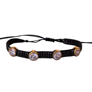 Pulsera de hilo con brillos