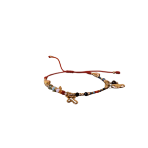 Pulsera con hilo con cruz