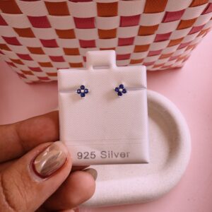 Broquel Plata .925 trébol azul